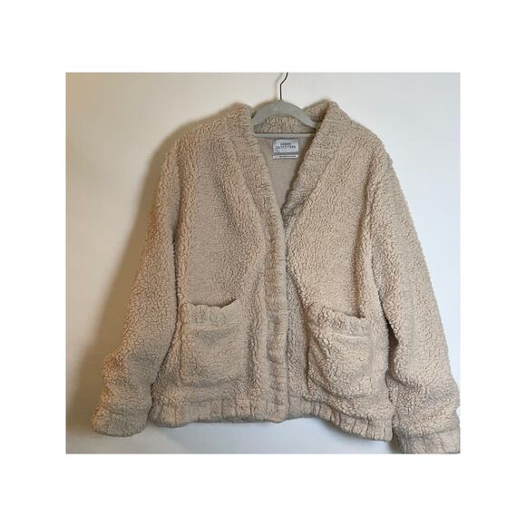 Urban Outfitters Teddy Jacket in Cream - Size‎ L - SO Yummy! - Picture 1 of 11